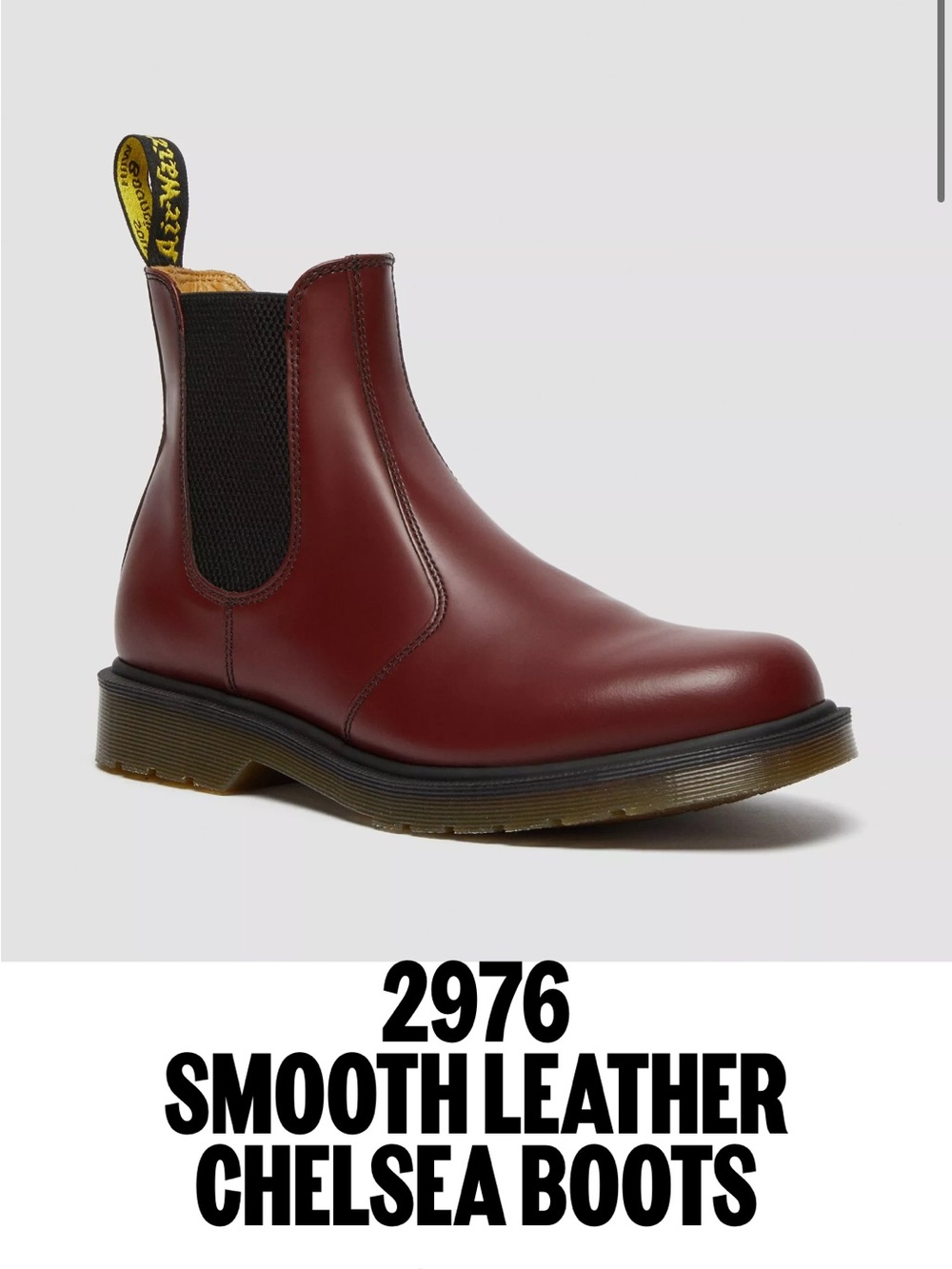 Dr. Martens 2976 Smooth Leather Chelsea Boots in red, size US 5M and 37 EU